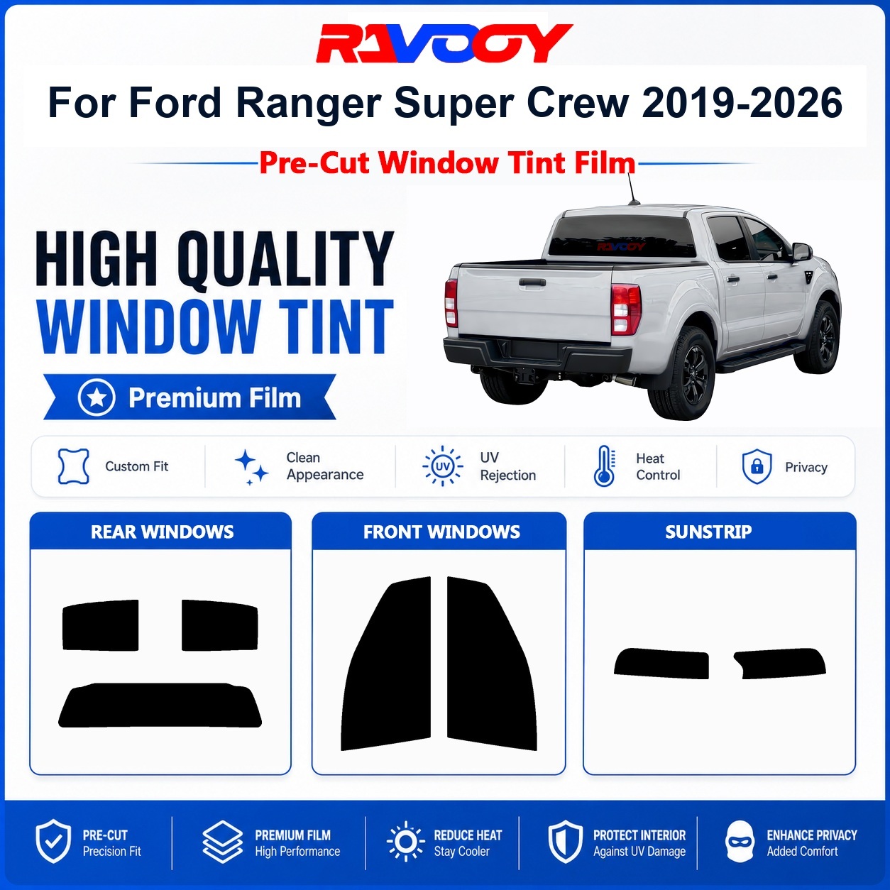 Privacy Screen Protector - Film teinté premium pré-découpé pour vitres