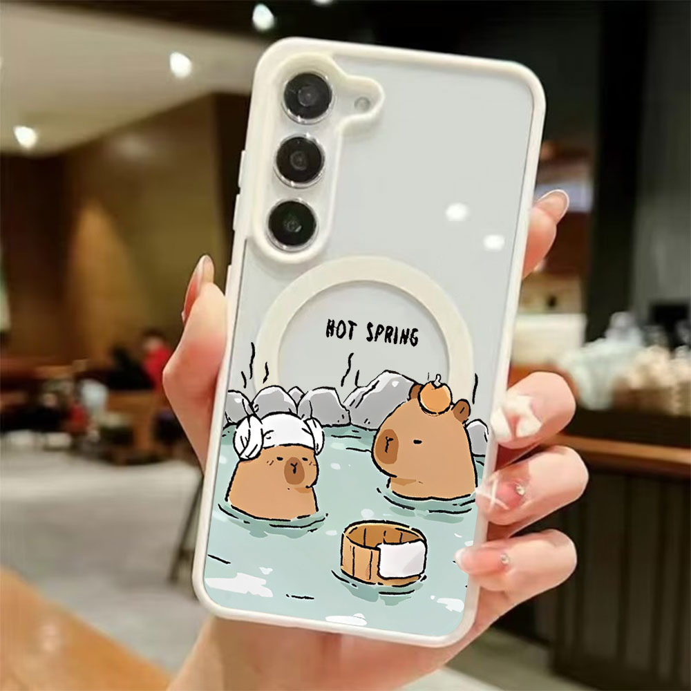 Samsung Galaxy S24 - Coque de téléphone magnétique transparente colorée