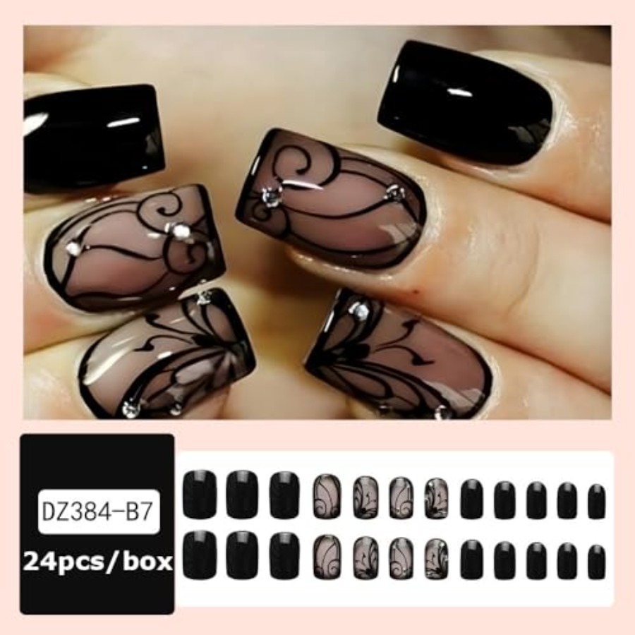 Faux ongles carrés courts à pr - Full Cover Adhesive avis et prix